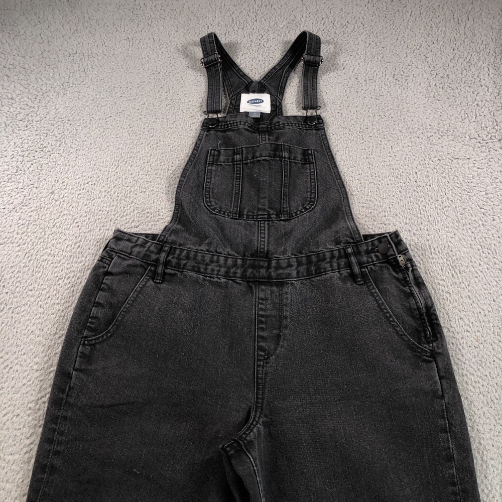 Old Navy Overallss ‎ Women Medium Washed Black Bib Dark Wash Relaxed Denim
